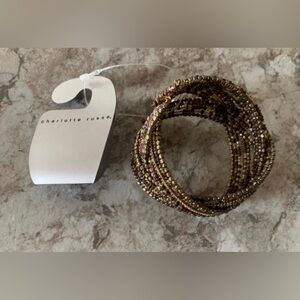 Charlotte Russe Bracelet Brown/Gold Beaded